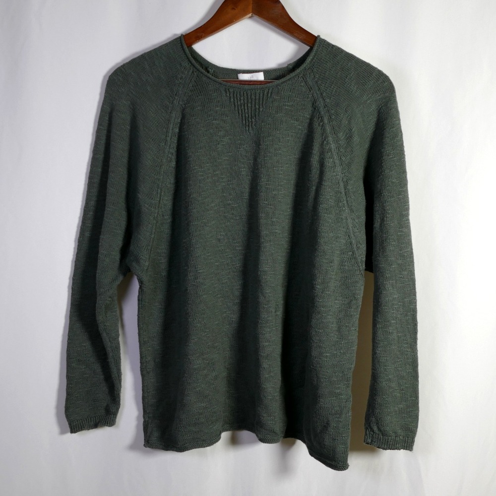 J Jill Womens Cotton Fisherman Roll Neck Sweater Size S Petite Coastal Old Money